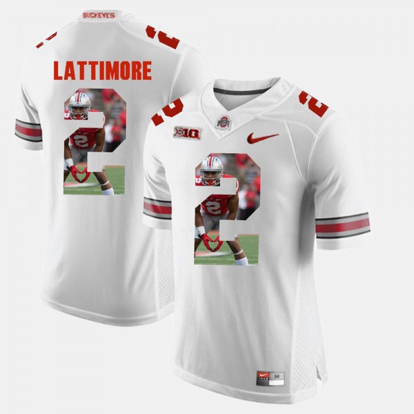 Ohio State Buckeyes Marshon Lattimore Men's #2 White Pictorial Fashion College Football Jersey 2404TCDD2